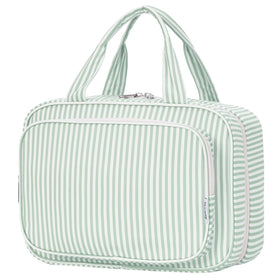 Narwey Striped Travel Toiletry Bag Mint Green front view