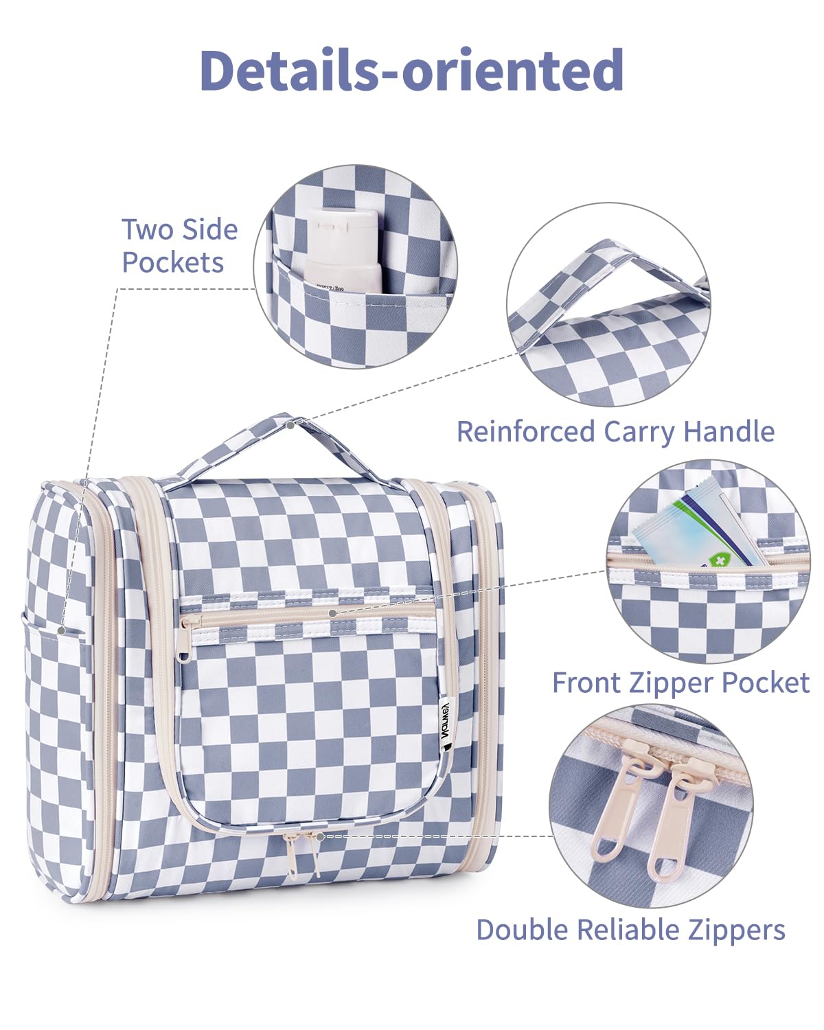 Narwey Toiletry Bag side view showcasing compact design