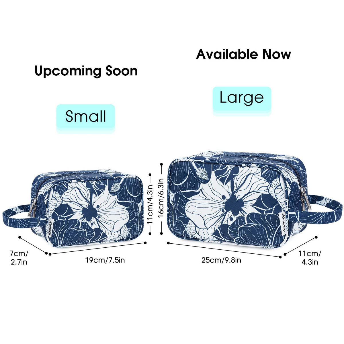 Narwey Travel Toiletry Bag Blue Lotus open with toiletries