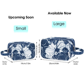 Narwey Travel Toiletry Bag Blue Lotus open with toiletries