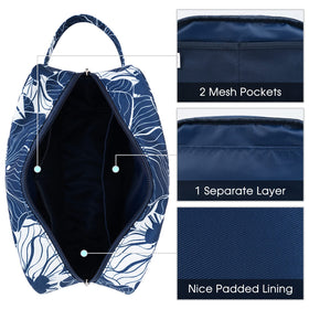 Narwey Travel Toiletry Bag Blue Lotus with side handle