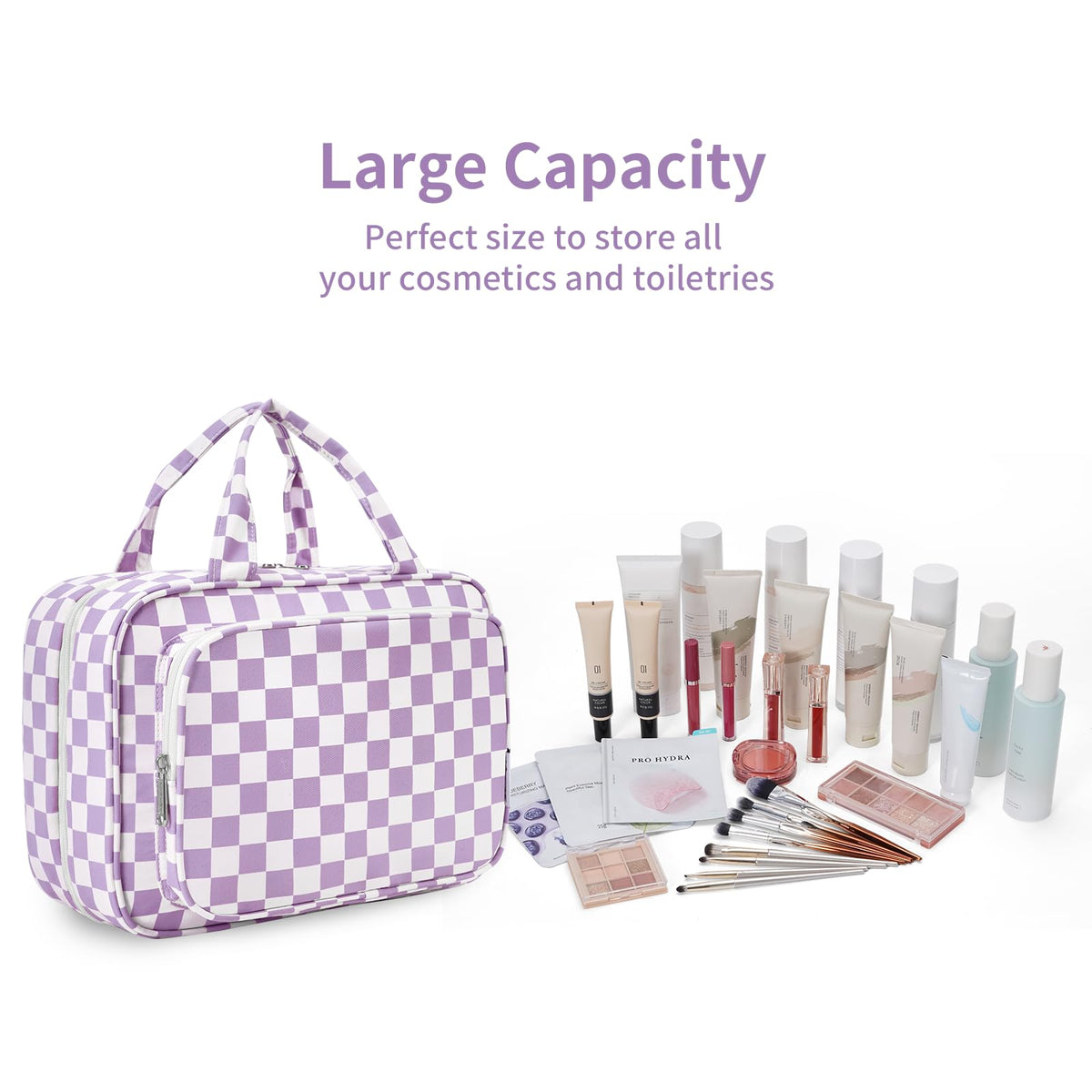 Narwey Travel Toiletry Bag details of zippers and fabric