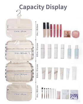 Narwey Travel Toiletry Bag filled with full-size toiletries