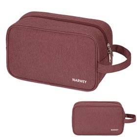 Narwey Travel Toiletry Bag front view in Jujube Red