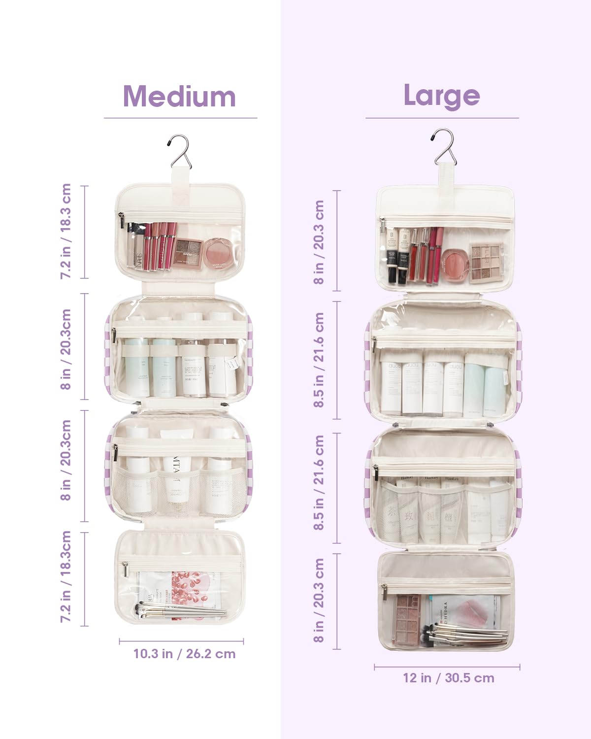 Narwey Travel Toiletry Bag hanging from a coat hook