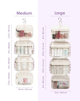 Narwey Travel Toiletry Bag hanging from a coat hook