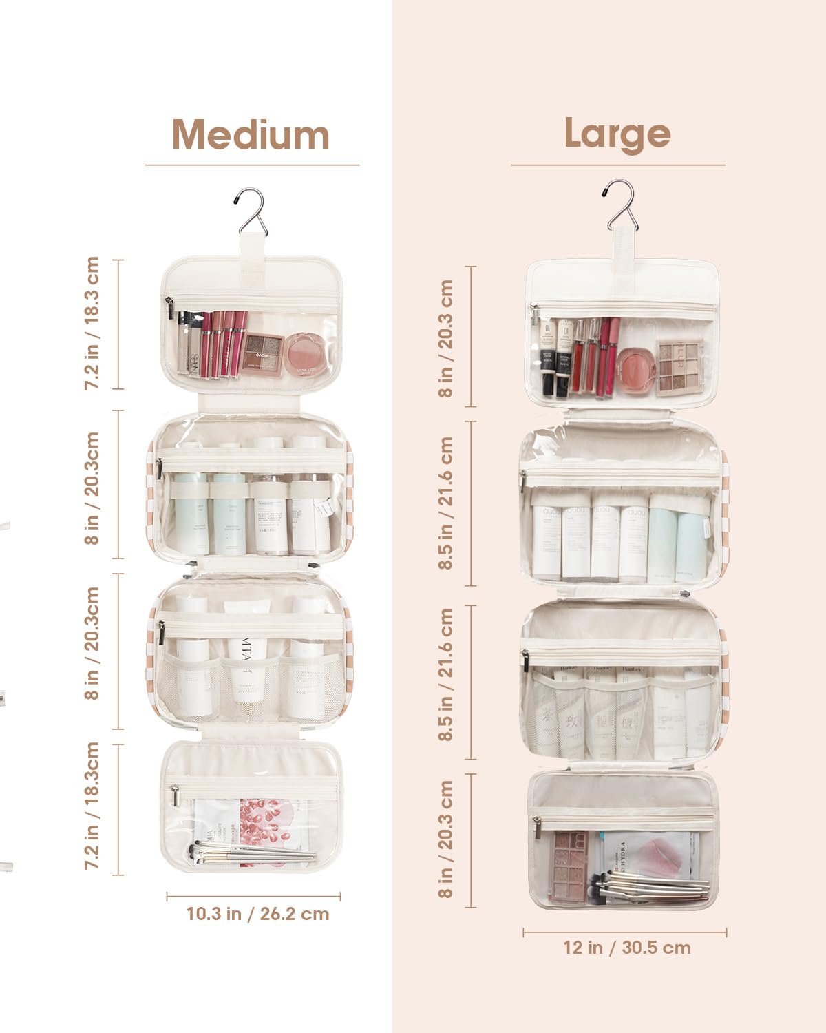 Narwey Travel Toiletry Bag hanging from a towel rack