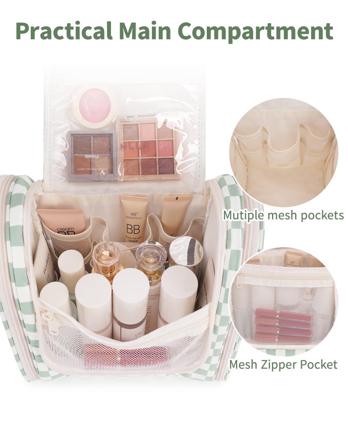 Narwey Travel Toiletry Bag hanging from a towel rack