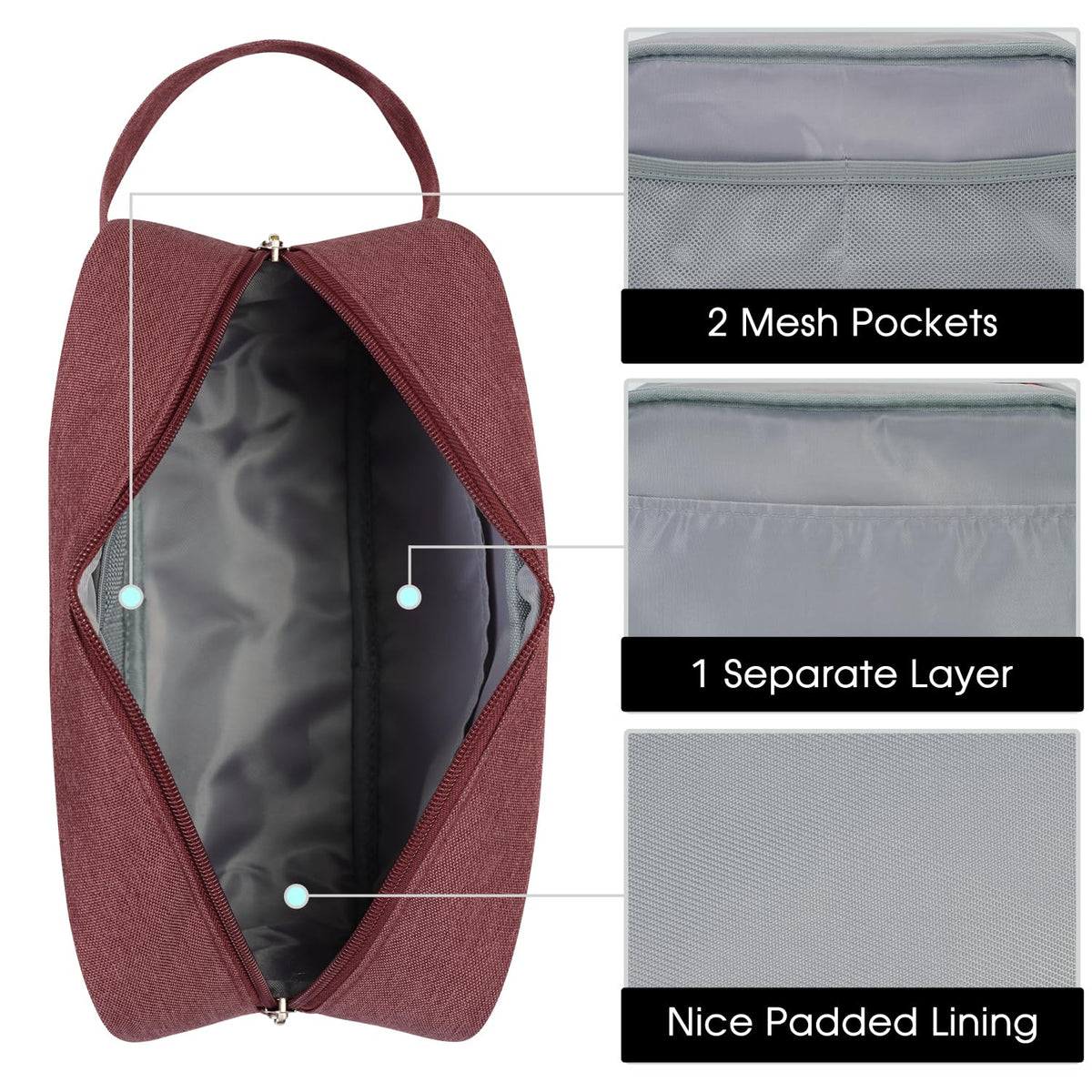 Narwey Travel Toiletry Bag in use on a bathroom counter