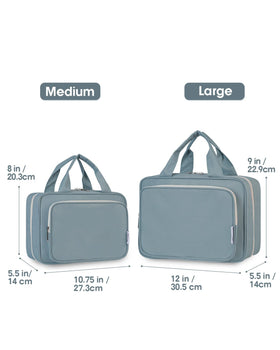 Narwey Travel Toiletry Bag large greyish blue side view