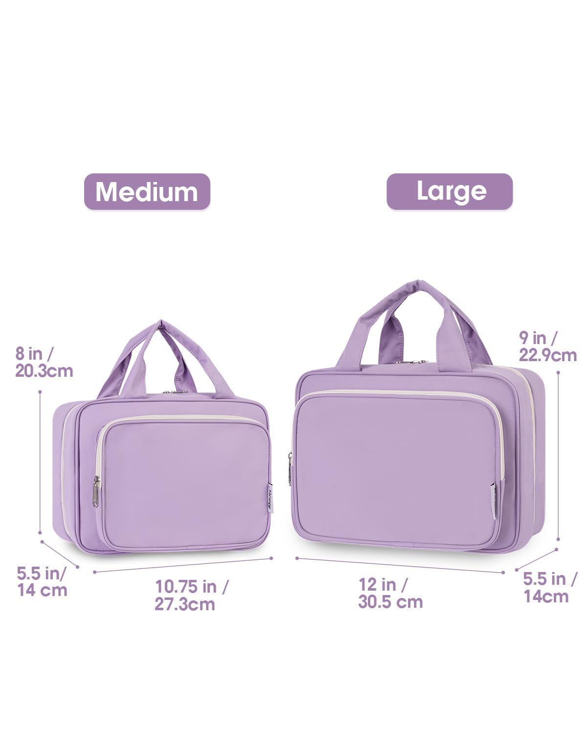 Narwey Travel Toiletry Bag large purple open compartments
