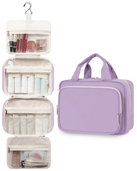 Narwey Travel Toiletry Bag large purple side view