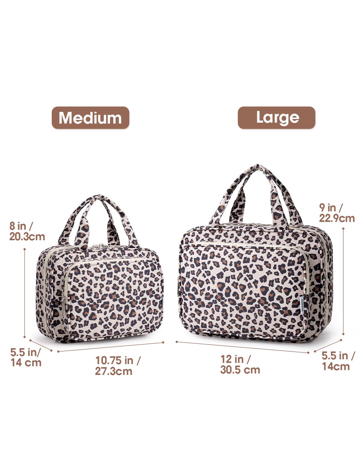 Narwey Travel Toiletry Bag open showing compartments