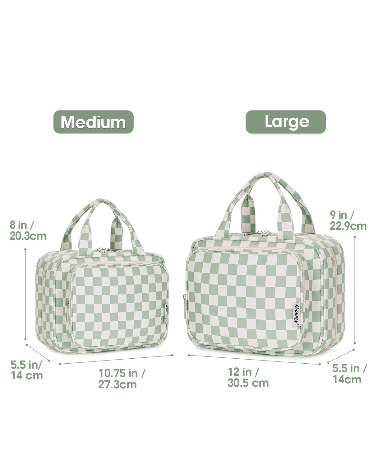 Narwey Travel Toiletry Bag open showing compartments