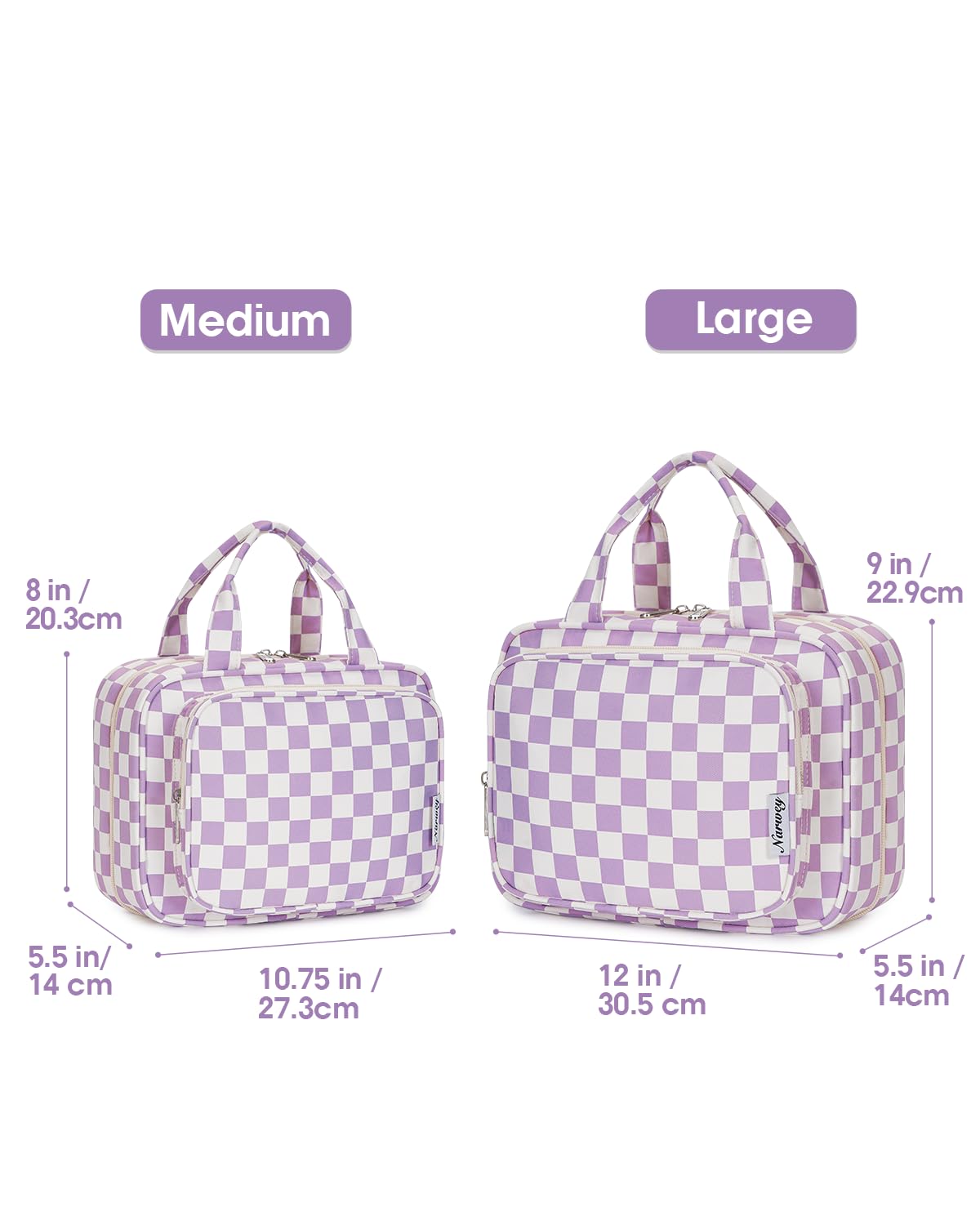 Narwey Travel Toiletry Bag open showing compartments