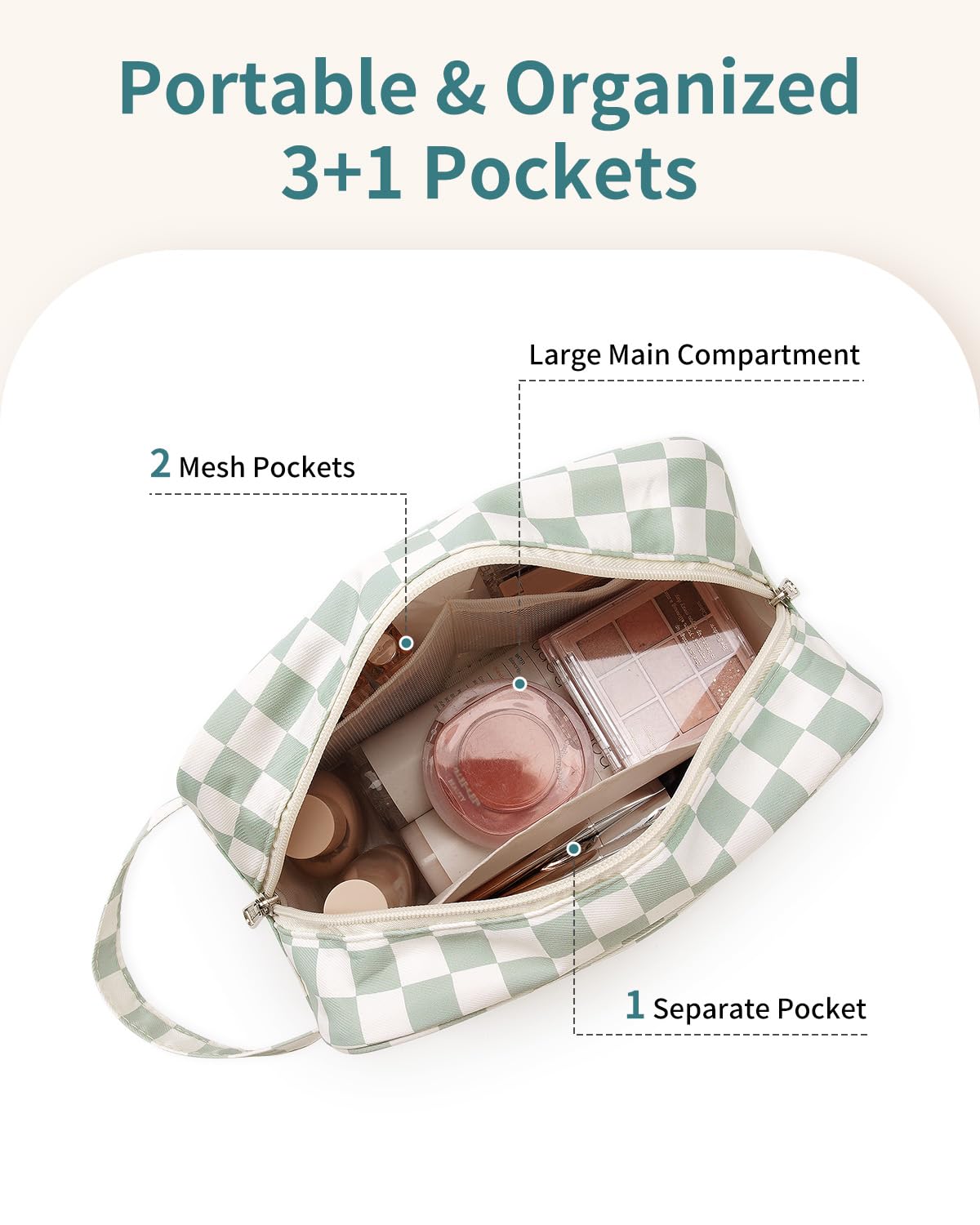 Narwey Travel Toiletry Bag open showing large compartment