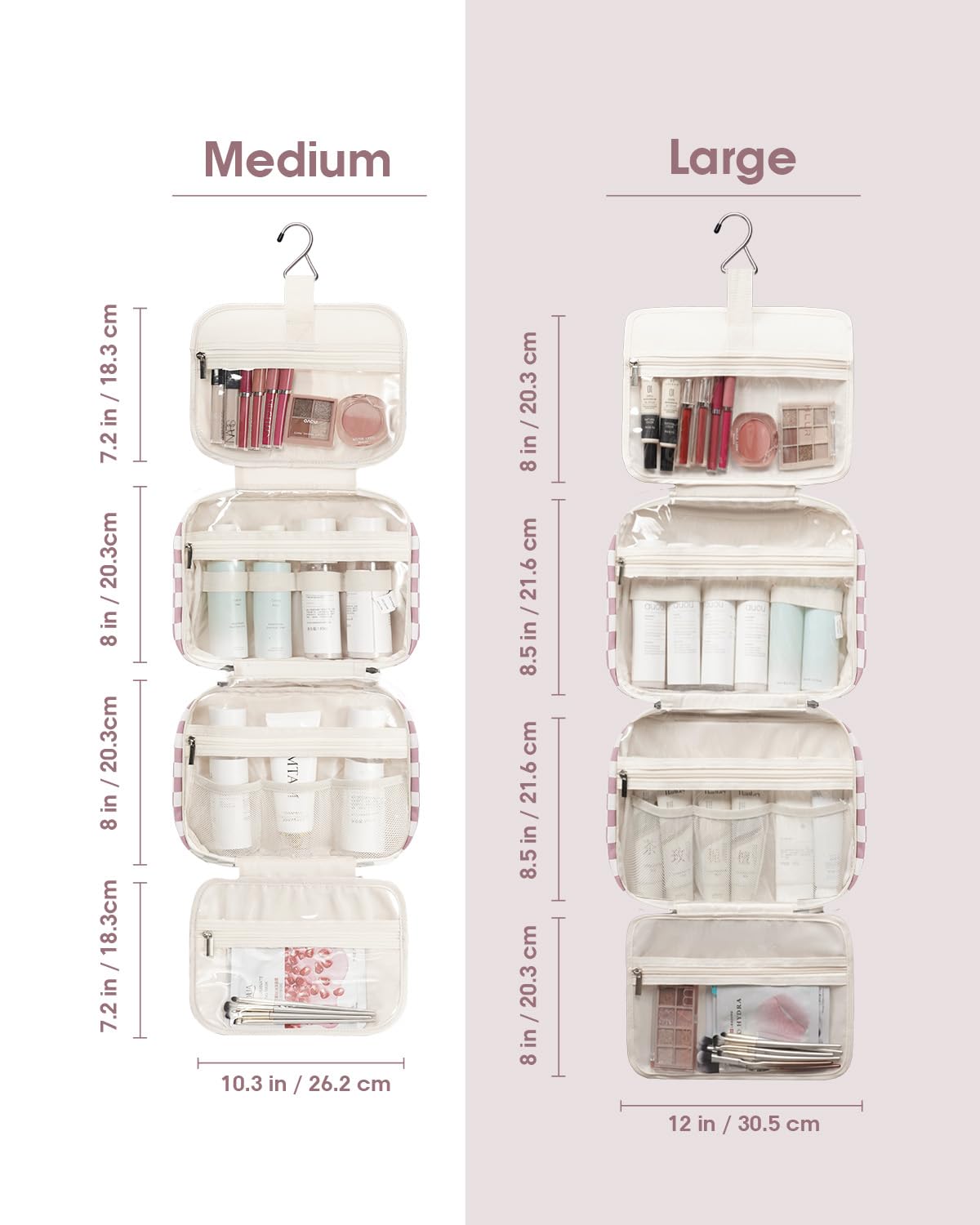 Narwey Travel Toiletry Bag open showing multiple compartments