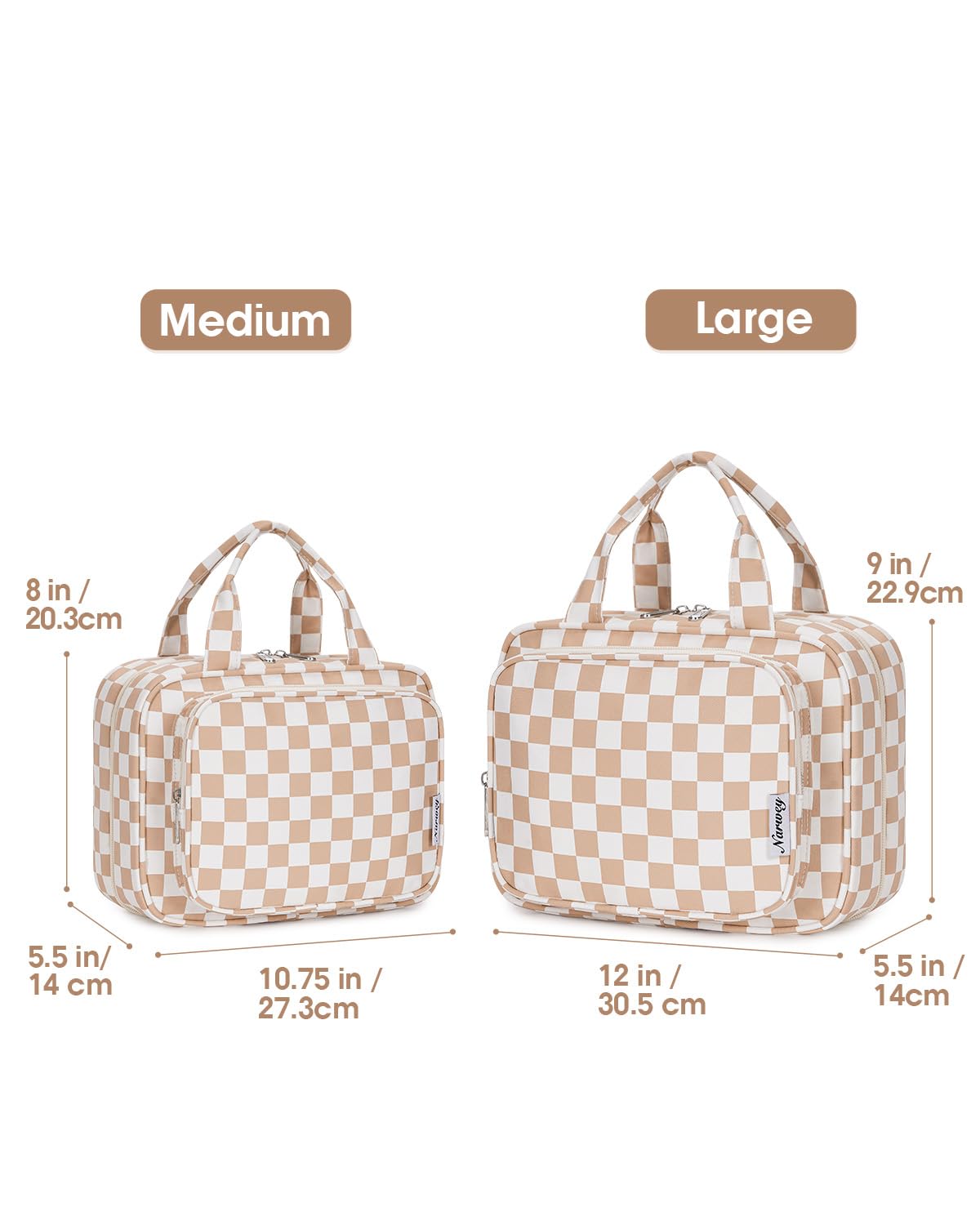 Narwey Travel Toiletry Bag opened showing multiple compartments