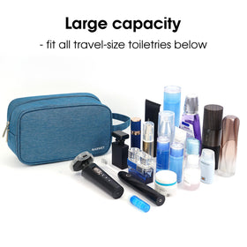 Narwey Travel Toiletry Bag showing zippers and fabric