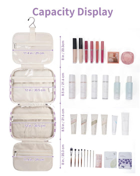Narwey Travel Toiletry Bag side view showing size