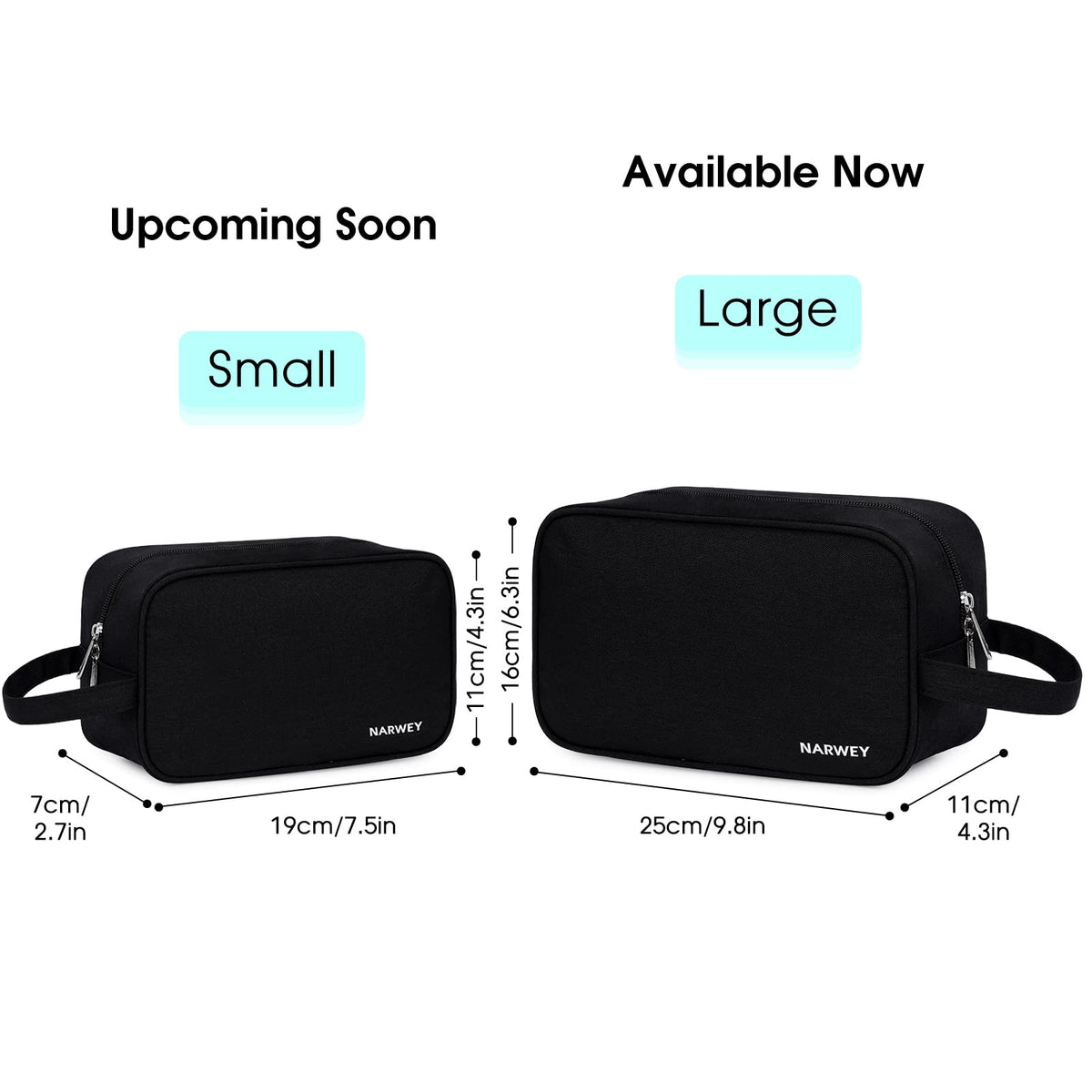 Narwey Travel Toiletry Bag side view with handle