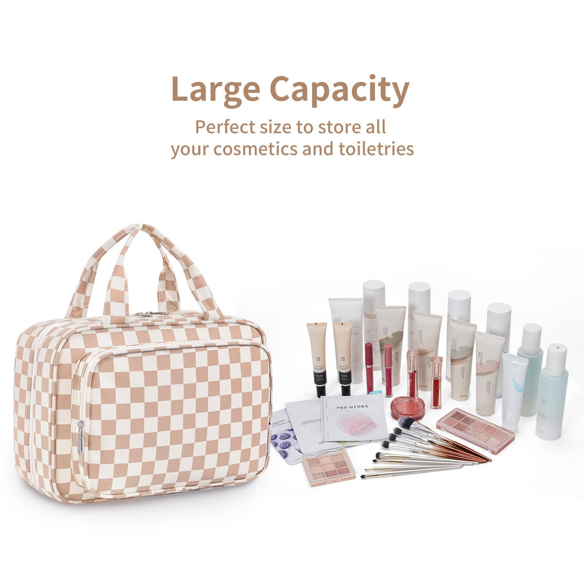 Narwey Travel Toiletry Bag side view with hook attached