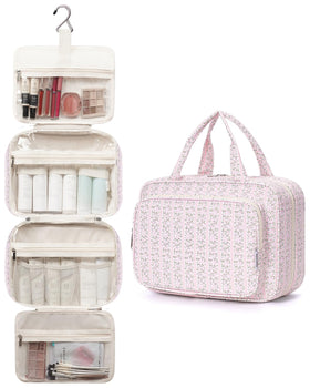 Narwey Travel Toiletry Bag side view with zipper detail