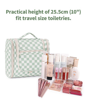 Narwey Travel Toiletry Bag side view with zipper pockets
