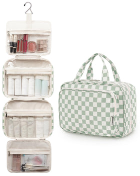 Narwey Travel Toiletry Bag side view with zippers