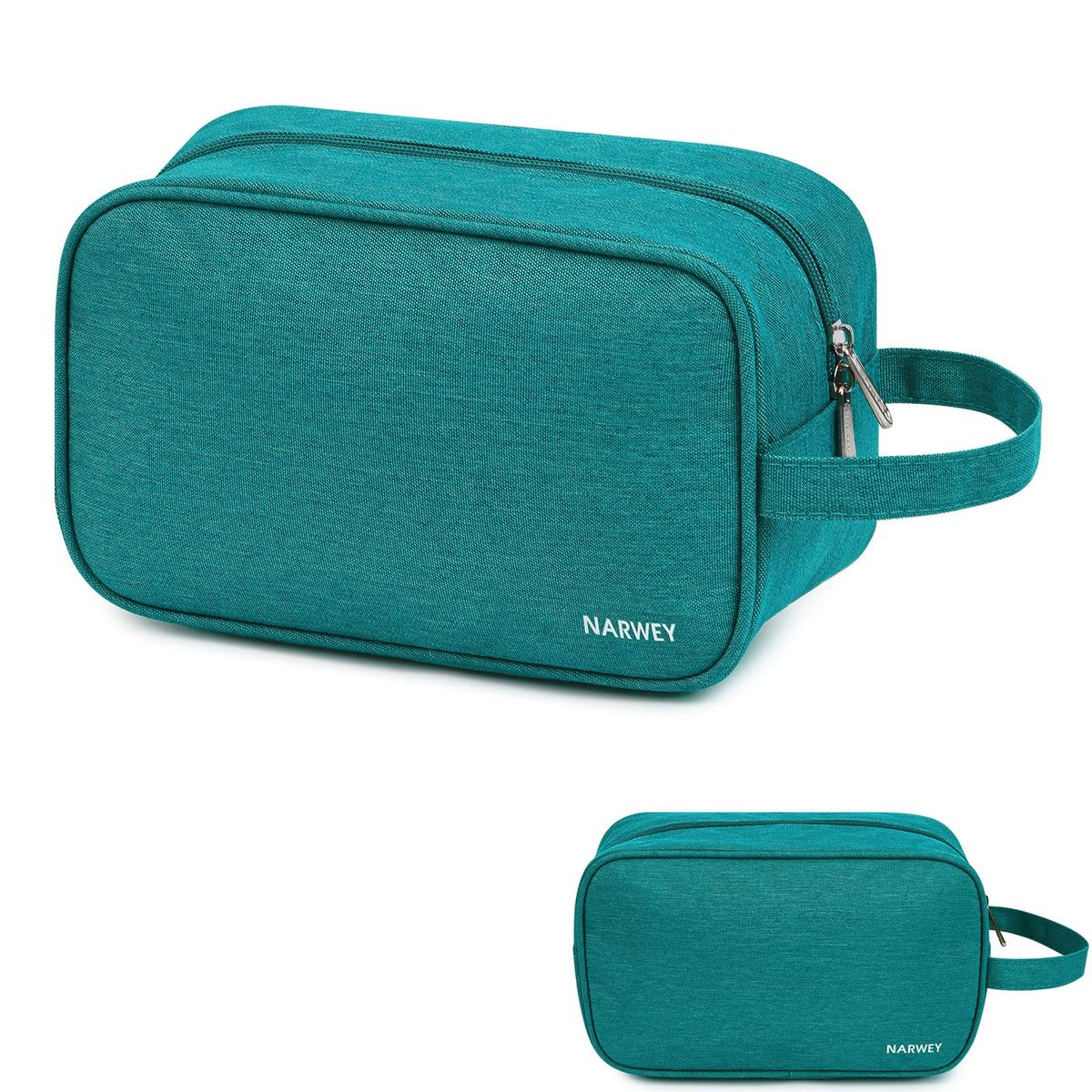 Narwey Travel Toiletry Bag teal front view with large capacity