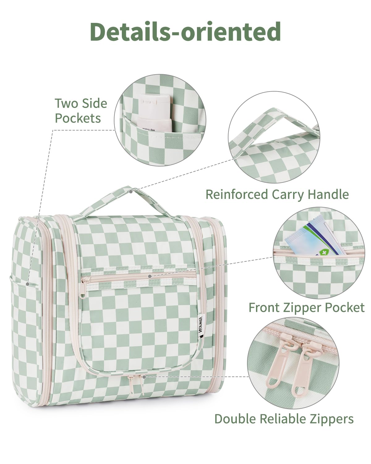 Narwey Travel Toiletry Bag with toiletries inside