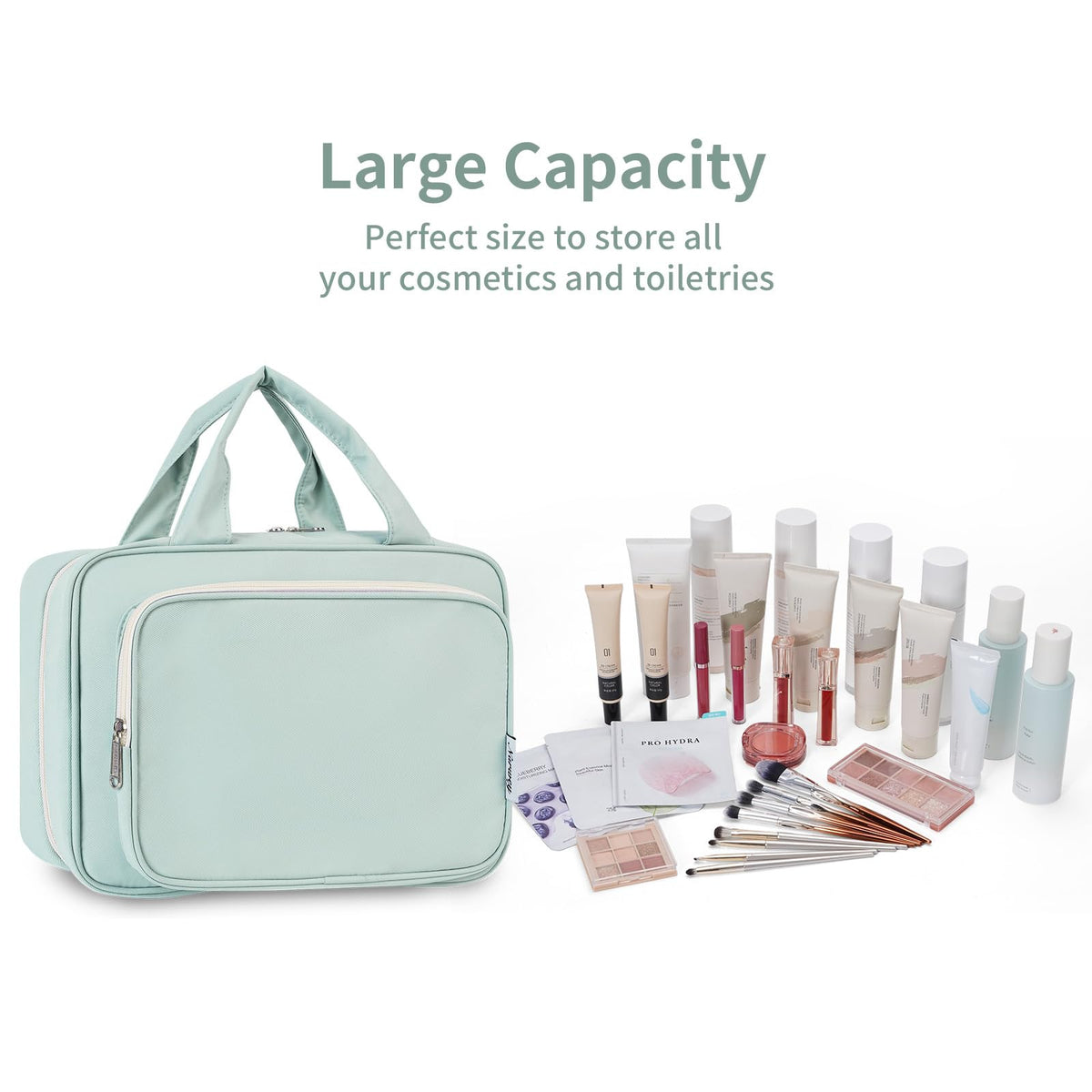 Narwey Travel Toiletry Bag zipper detail