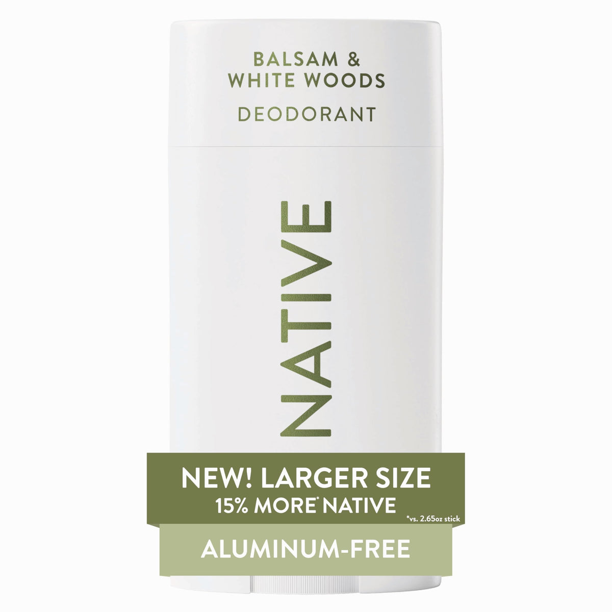 Native Aluminum Free Deodorant Balsam & White Woods front view