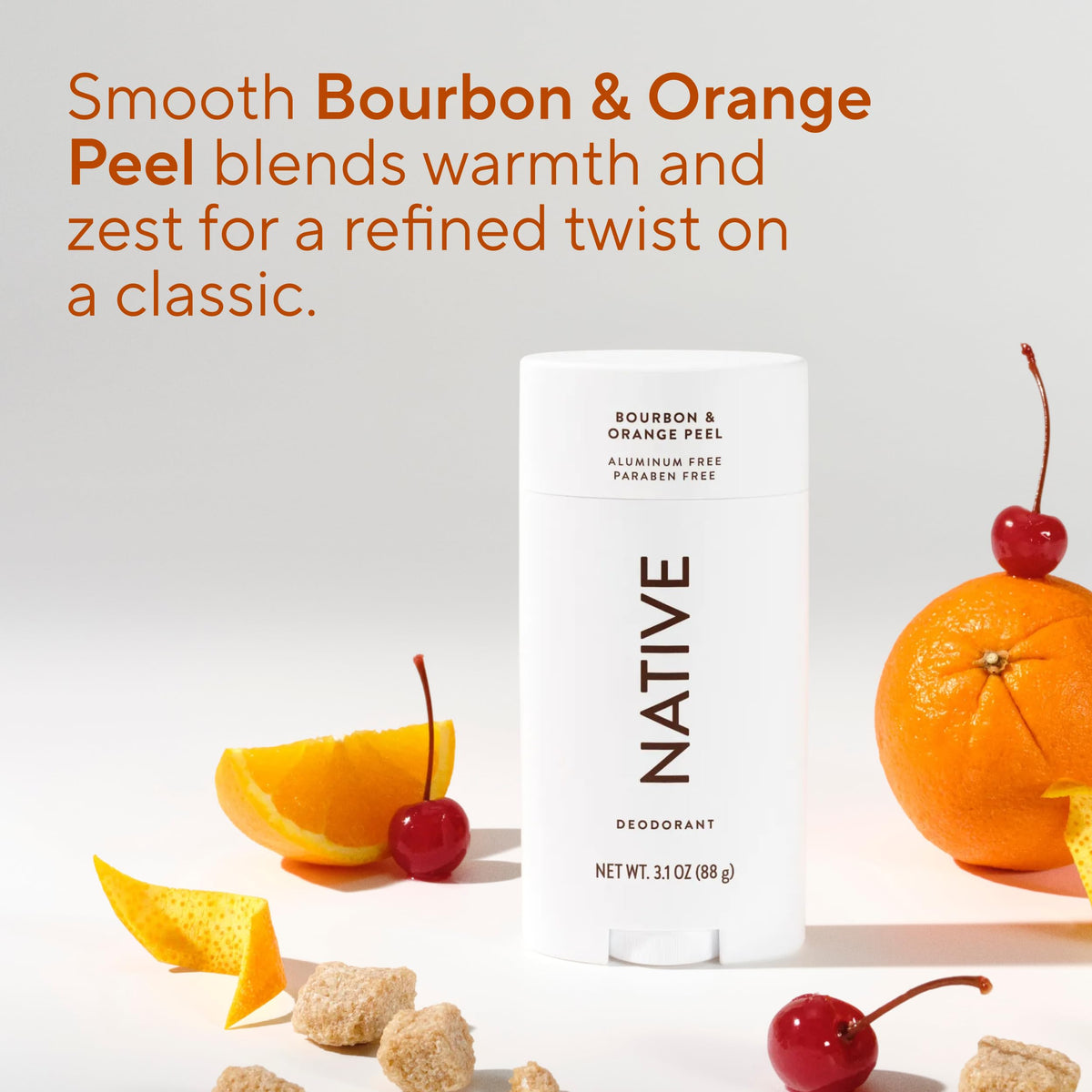 Native Aluminum Free Deodorant Bourbon & Orange Peel application close-up