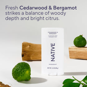 Native Aluminum Free Deodorant Cedarwood & Bergamot application on skin