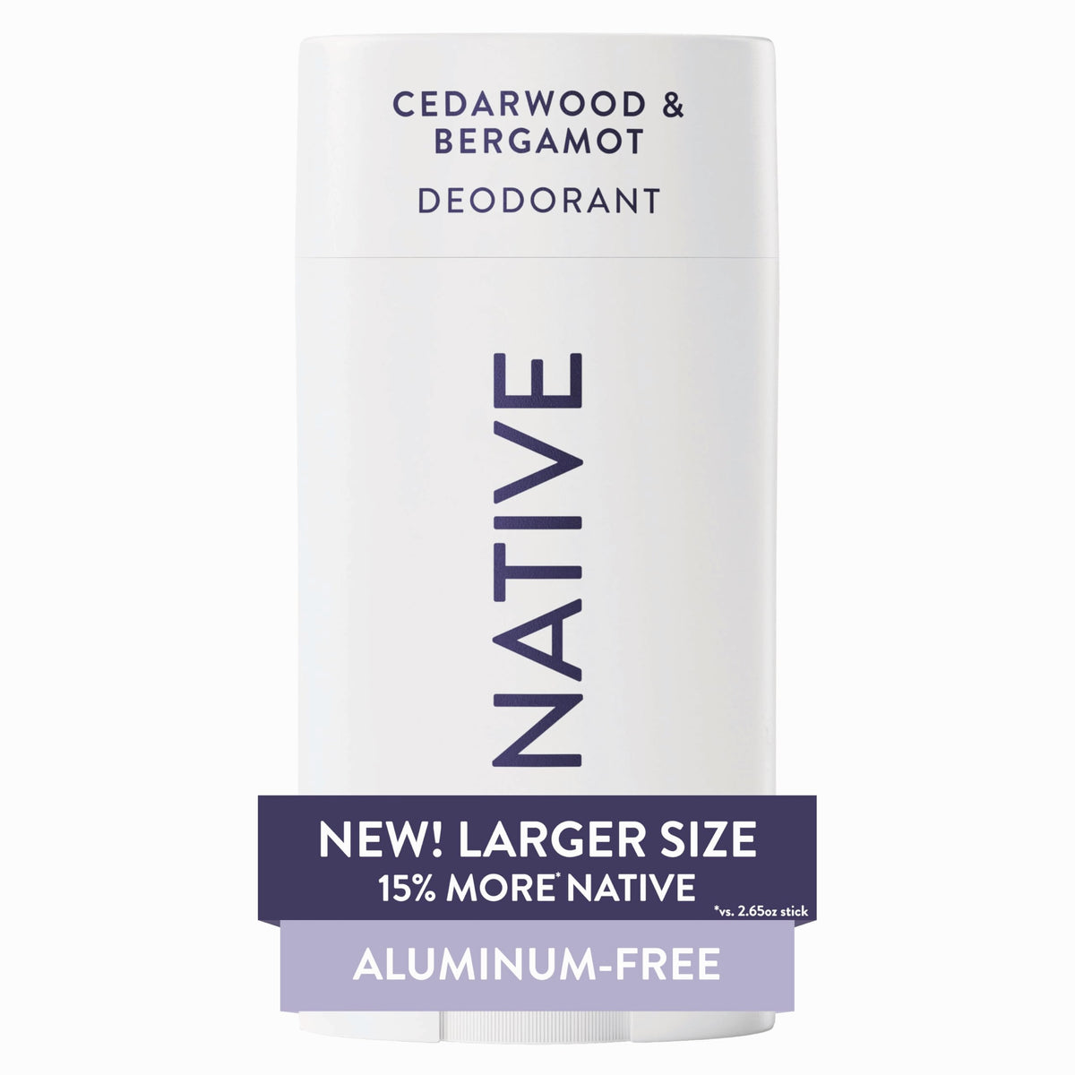 Native Aluminum Free Deodorant Cedarwood & Bergamot large stick front view