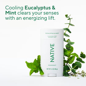 Native Aluminum Free Deodorant Eucalyptus & Mint stick application