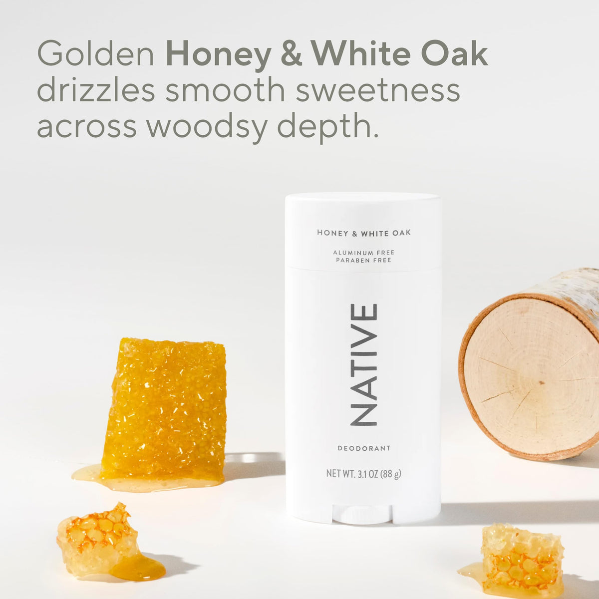 Native Aluminum Free Deodorant Honey & White Oak stick application