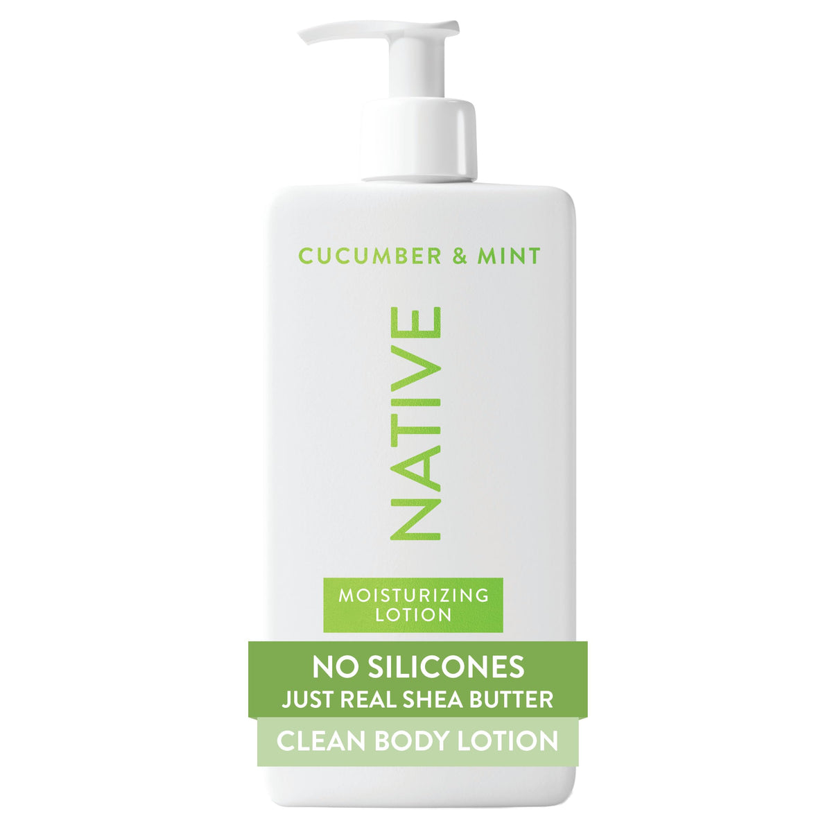 Native Body Lotion 16.5 fl oz front view with cucumber and mint scent