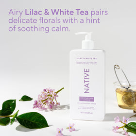 Native Body Lotion 16.5 fl oz lifestyle scene with hands applying lotion