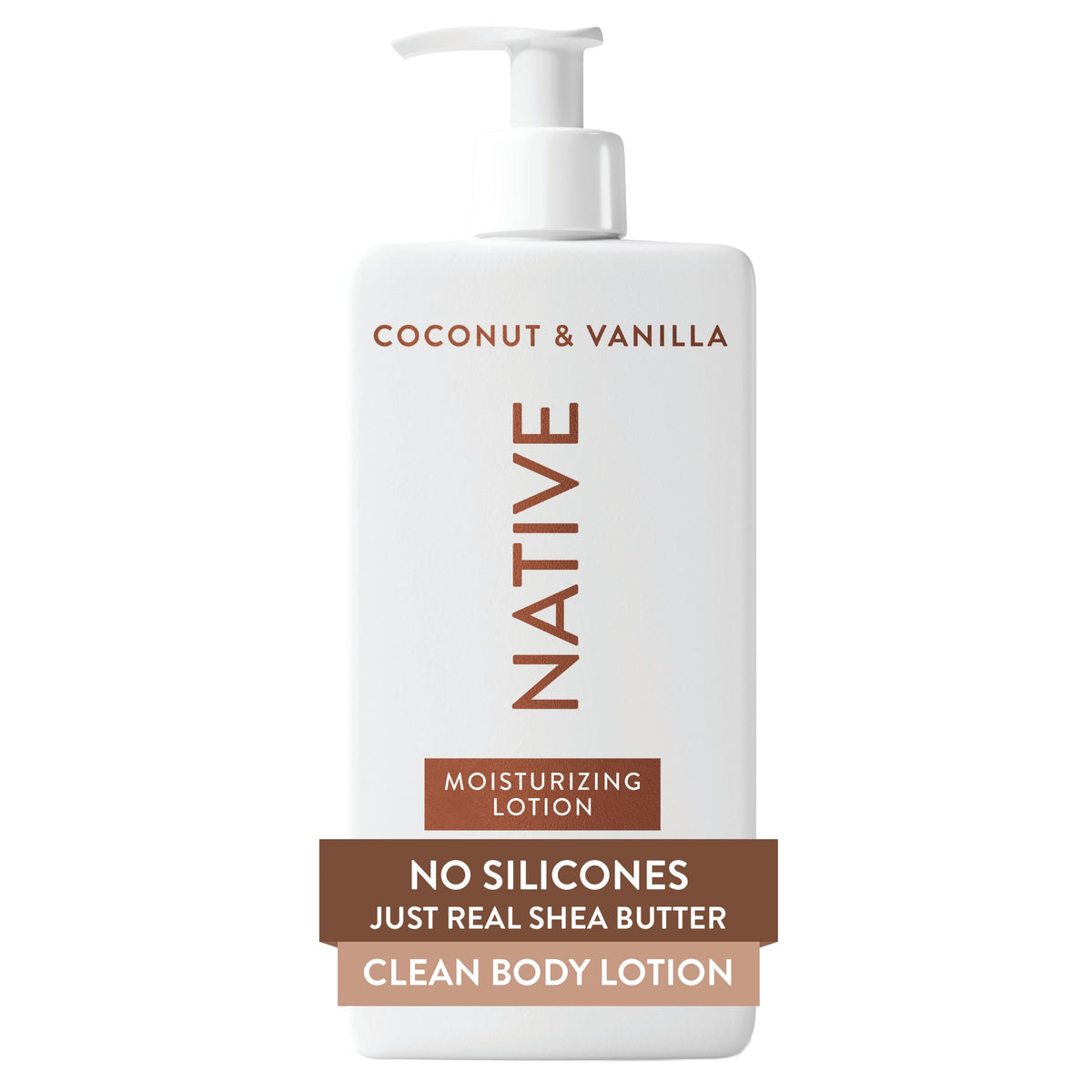 Native Body Lotion Coconut & Vanilla front view 16.5 fl oz