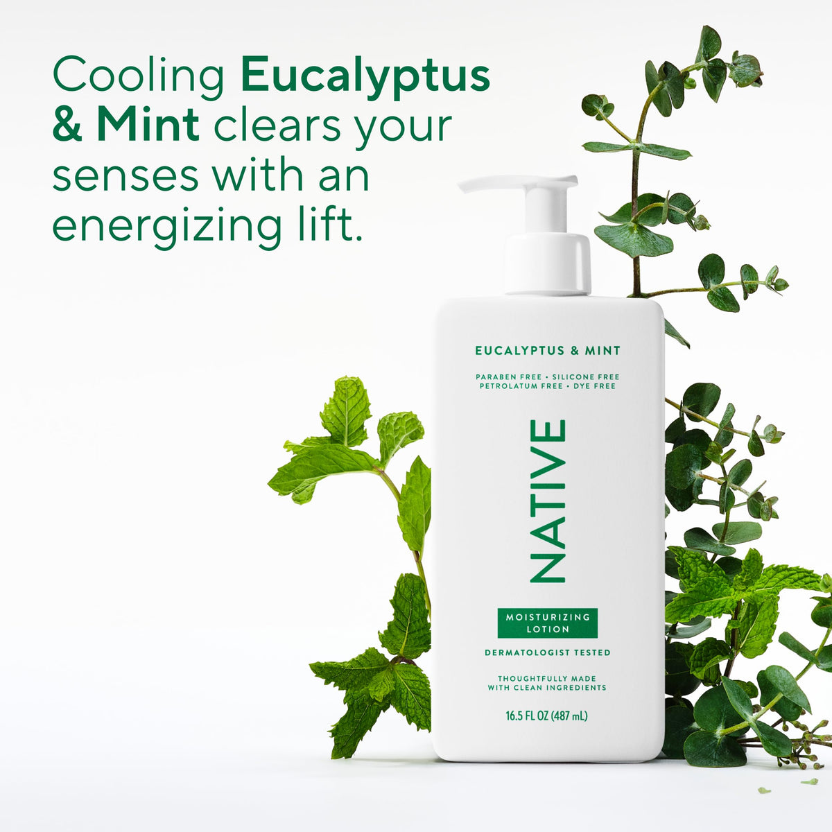 Native Body Lotion Eucalyptus & Mint texture on skin