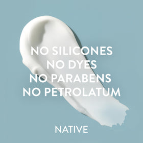 Native Body Lotion Sea Salt & Cedar lifestyle scene with beach background