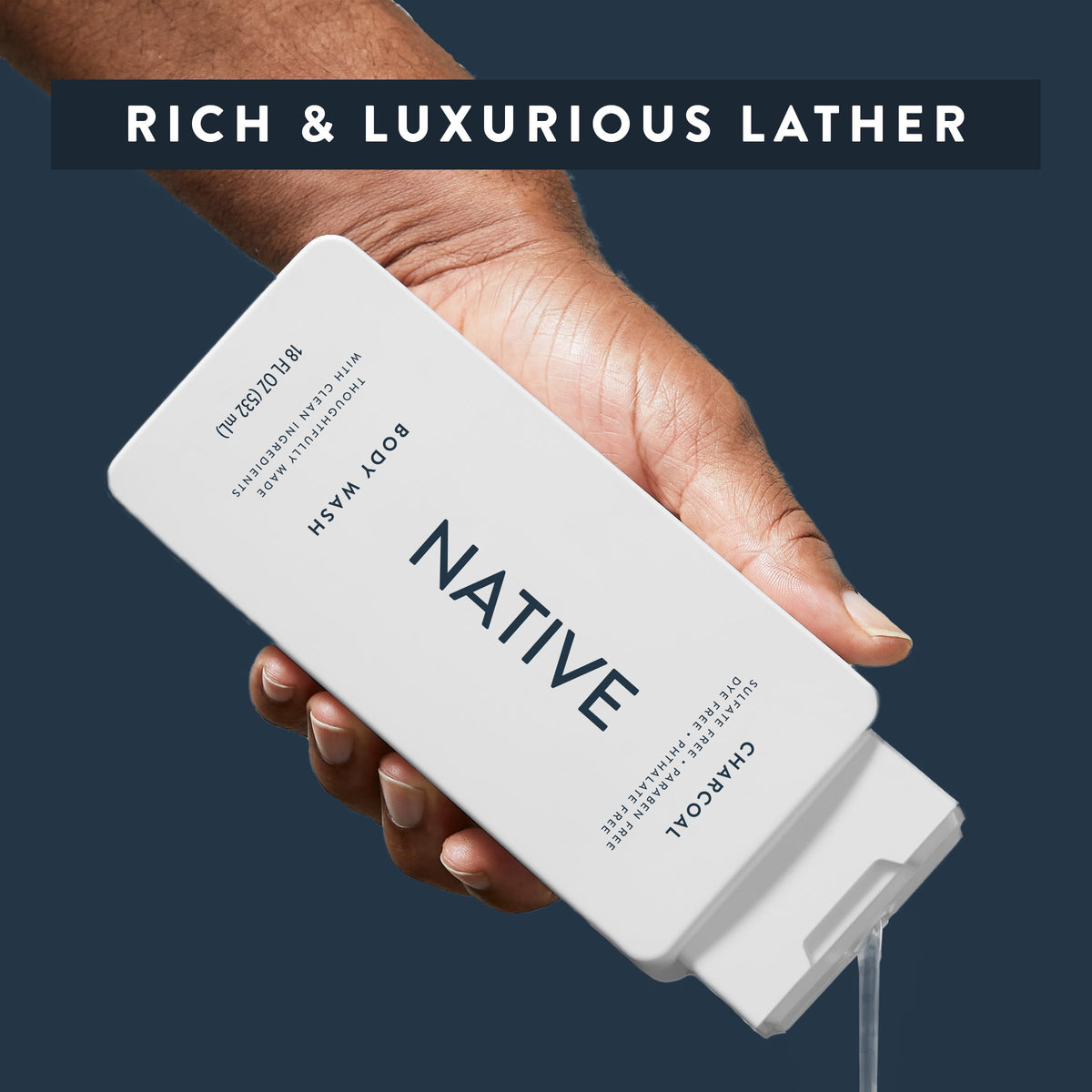 Native Body Wash 18 oz bottle side view