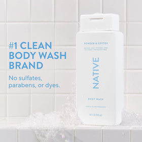 Native Body Wash 18 oz bottle side view showcasing clean design