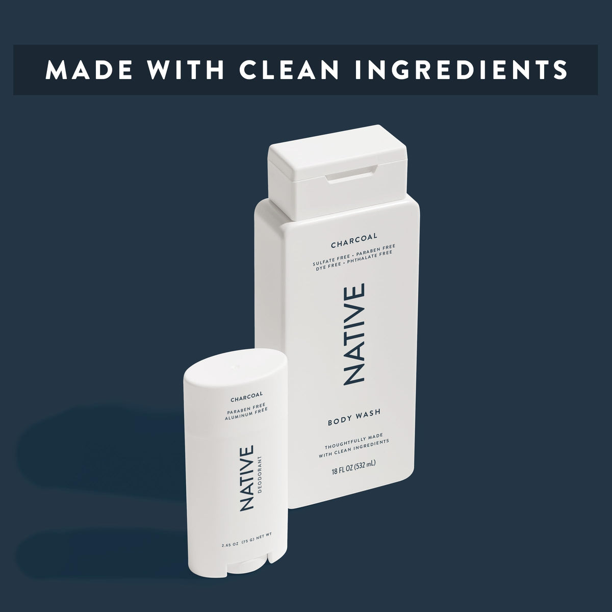Native Body Wash 18 oz in a shower setting