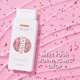 Native Body Wash Dunkin Strawberry Frosted 18 oz back view