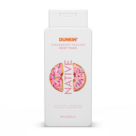 Native Body Wash Dunkin Strawberry Frosted 18 oz front view