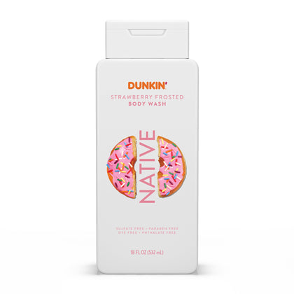 Native Body Wash Dunkin Strawberry Frosted 18 oz front view