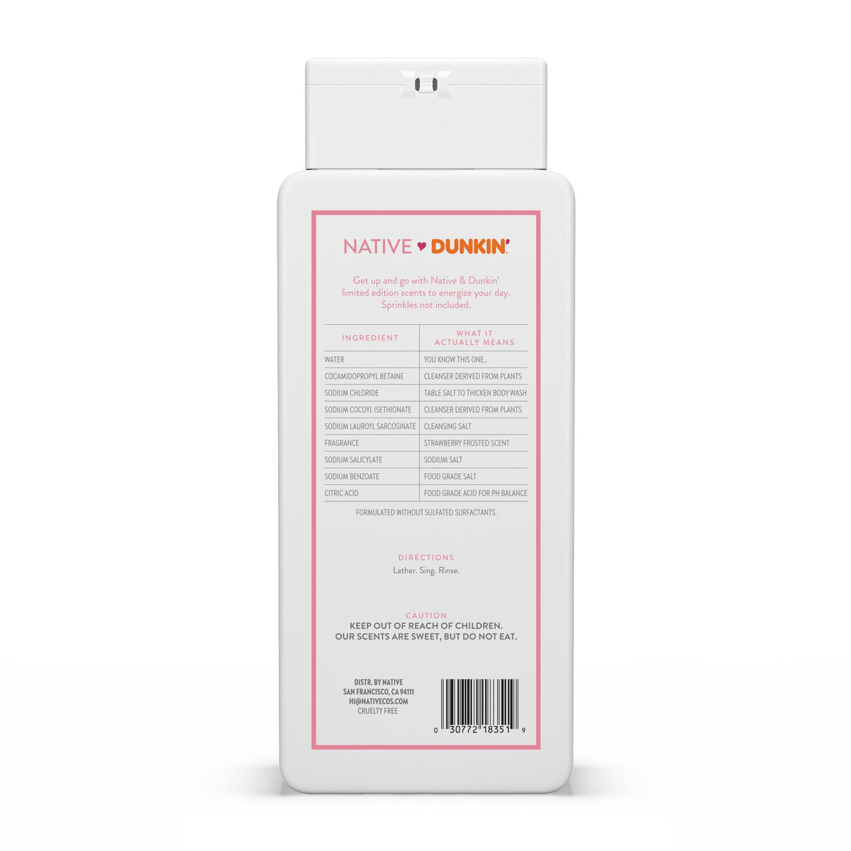 Native Body Wash Dunkin Strawberry Frosted lifestyle scene
